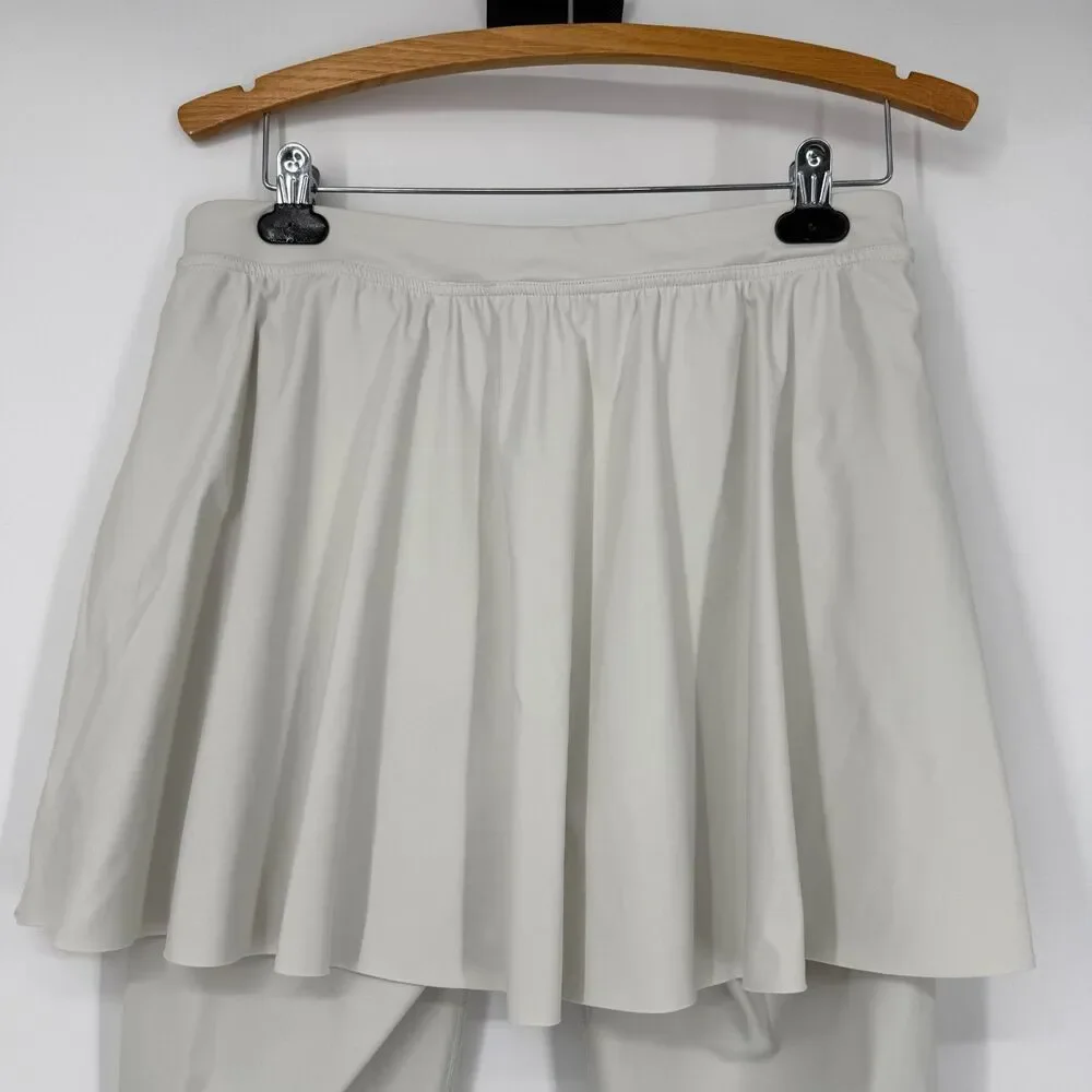 Spanx Booty Boost Tennis Active Skirt Knee Leggings Cream Modest Golf Size XL